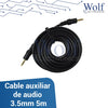 Cable auxiliar de audio 3.5mm 5 metros