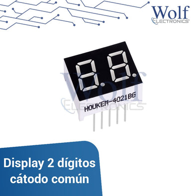 Display 2 digitos catodo comun 20x16x6mm