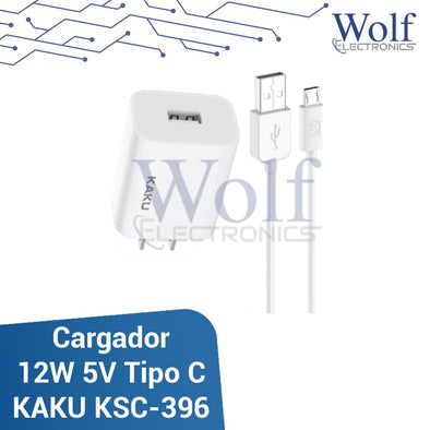 Cargador de celular 12W 5V con cable Tipo C KAKU KSC-396