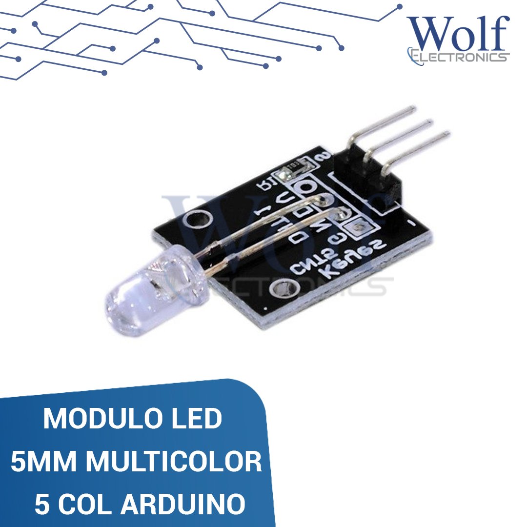 MODULO LED 5MM MULTICOLOR 5 COL ARDUINO 3V 25mA. Wolf Electronics ...
