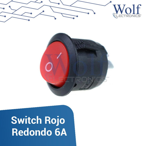 Switch Interruptor Rojo Redondo 6A