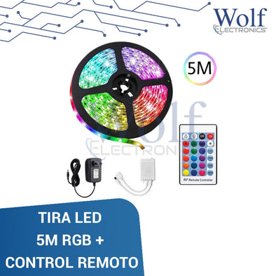 TIRA LED 5M RGB 12V3528RGB 60unit/m + CONTROL REMOTO