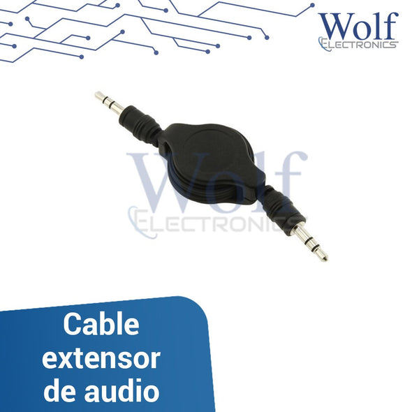 Cable extensor de audio 3.5mm retráctil 50 cm