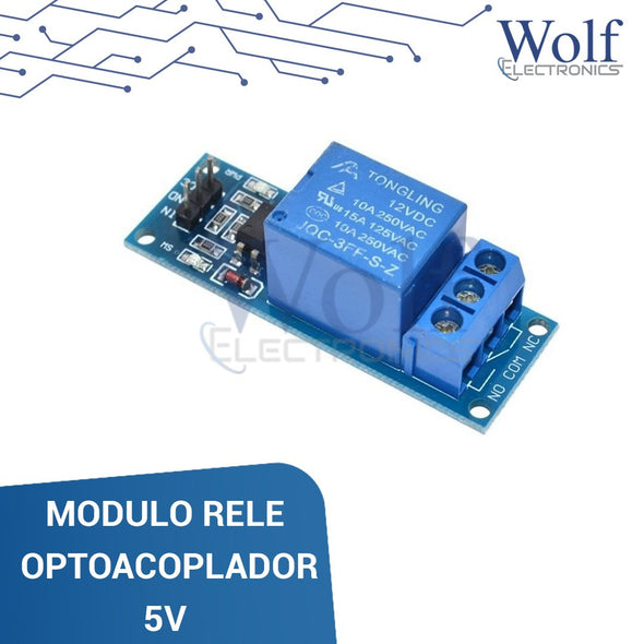 Modulo rele con optoacoplador (azul) 5v