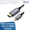 Cable conversor Tipo C a HDMI 2 metros
