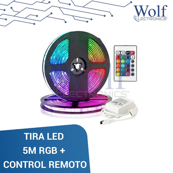 TIRA LED 5M RGB 12V3528RGB 60unit/m + CONTROL REMOTO