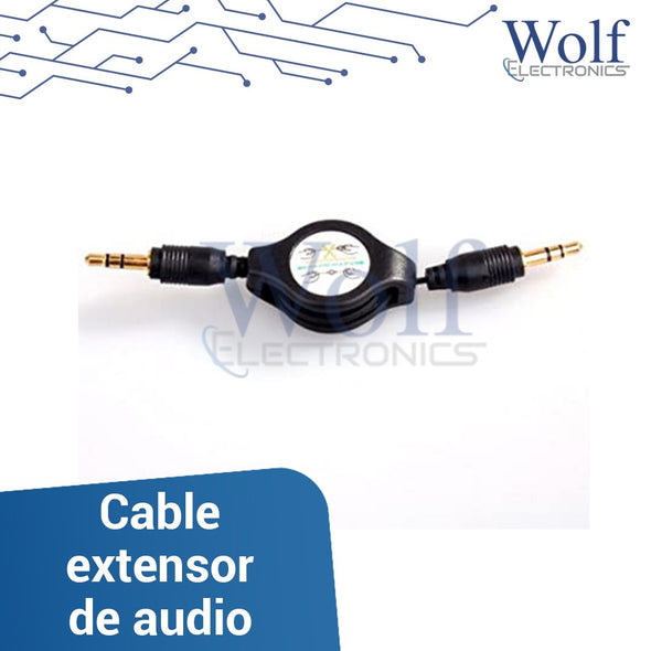 Cable extensor de audio 3.5mm retráctil 50 cm