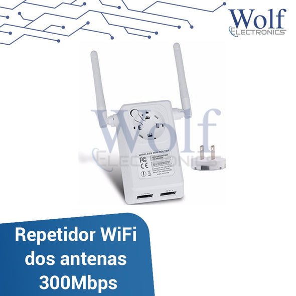 Repetidor WiFi dos antenas 300Mbps