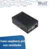 Case raspberry pi4 con ventilador de aluminio