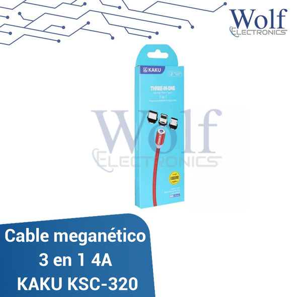 Cable megnético 3 en 1 4A carga rápida KAKU KSC-320
