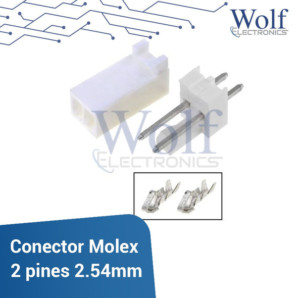 Conector Molex 2 pines 2.54mm