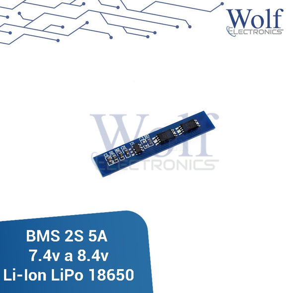 BMS 2S 5A 7.4v a 8.4v Li-Ion LiPo 18650