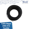 Metro de cable color Negro AWG #12