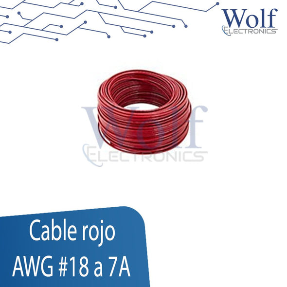CABLE ROJO AWG 18 7A