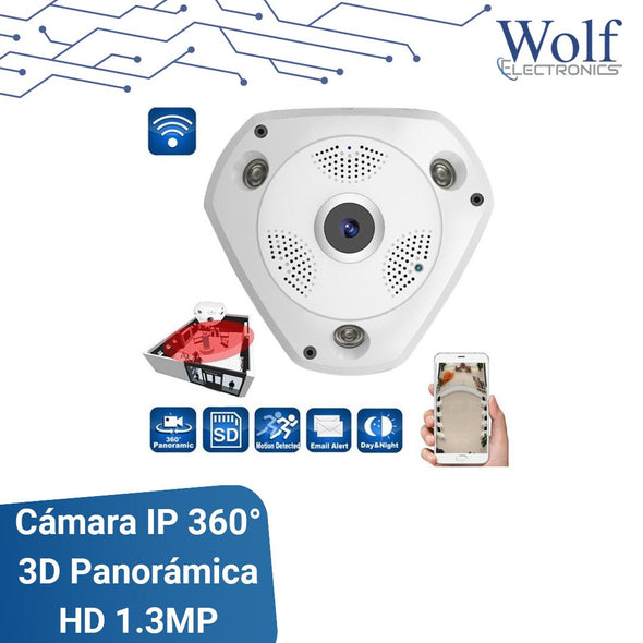 Camara IP 360° 3D Panoramica Full HD WIFI 1.3MP