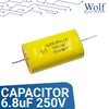 Capacitor 6.8uF 250V mex/mkp amarillo