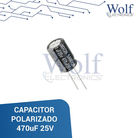 CAPACITOR POLARIZADO 470uF 25V