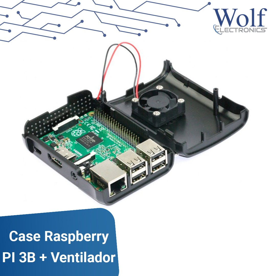 Case Raspberry PI 3B + Ventilador Wolf Electronics – WOLF ELECTRONICS IT
