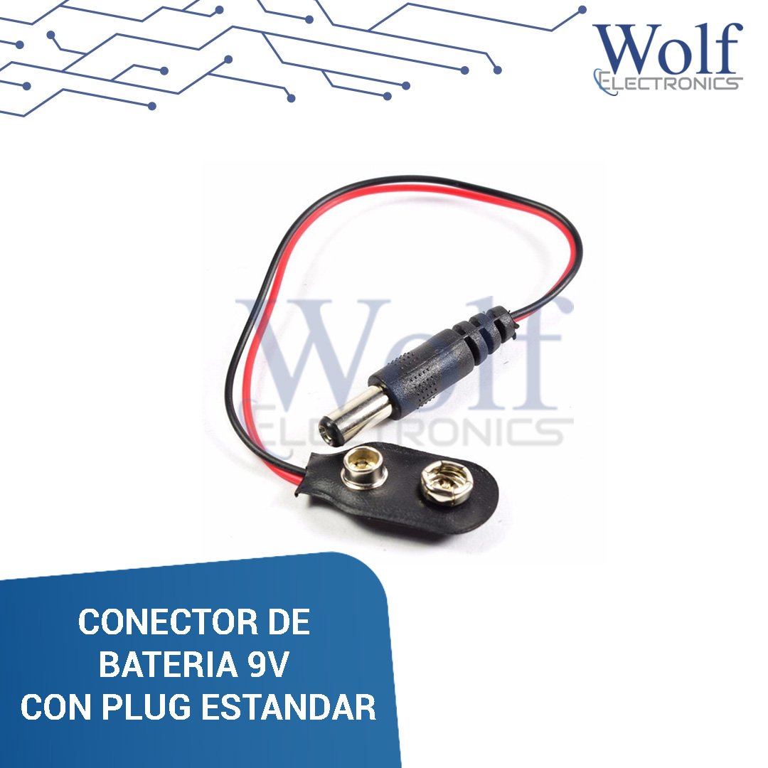 Conector Bateria 9v + Plug DC