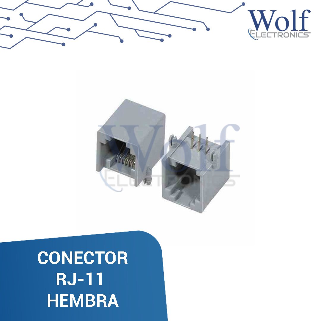 Mmj Rj11 Conector CONECTOR RJ-11. Wolf Electronics – WOLF ELECTRONICS IT