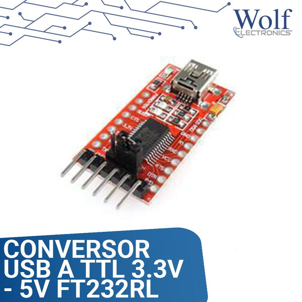 CONVERSOR USB A TTL 3.3V - 5V FT232RL
