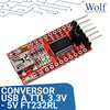 CONVERSOR USB A TTL 3.3V - 5V FT232RL