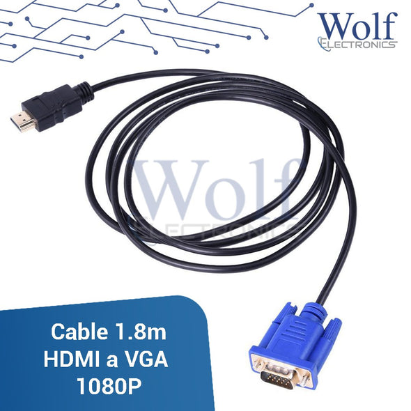 Cable 1.8m HDMI a VGA 1080P