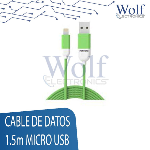Cable de datos 1.5m Micro USB Tipo C - Tipo A Verde