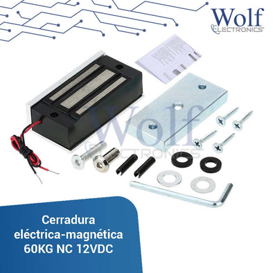 Cerradura electrica-magnetica 60KG NC 12VDC
