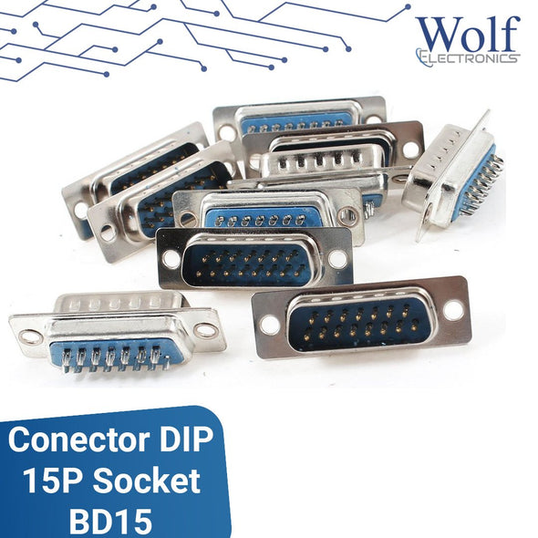 Conector DIP 15P socket DB15
