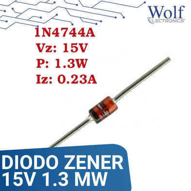 DIODO ZENER 15V 1.3 MW 1N4744