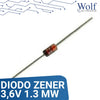 DIODO ZENER 3,6V 1.3 MW