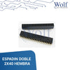 Espadin Doble 2x40 Hembra 2.54mm