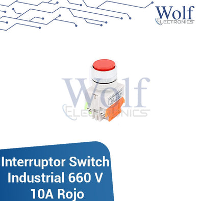 Interruptor Switch Industrial 660 V 10 A Rojo