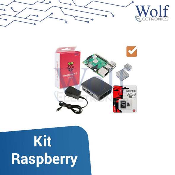 KIT Raspberry PI3B+Cargador+disipadores+case+SD32GB
