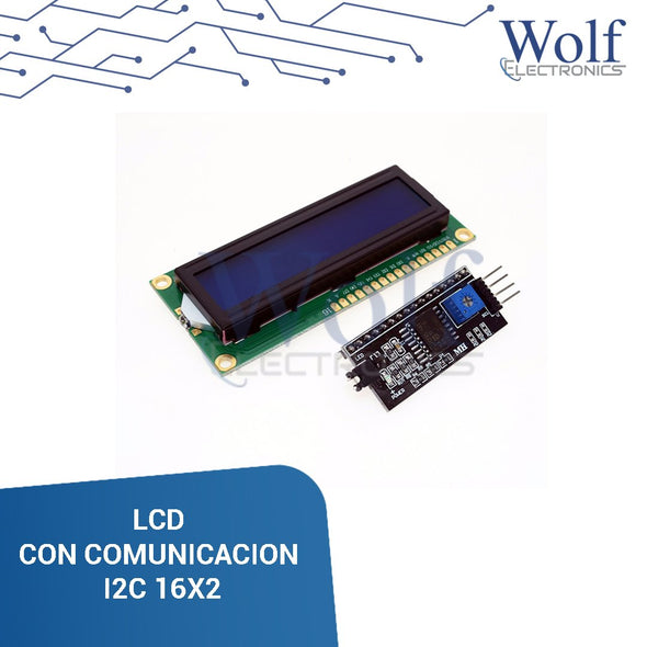 LCD CON COMUNICACION I2C 16X2 5V