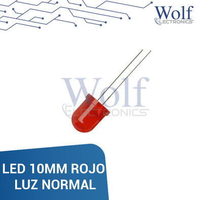 LED 10MM ROJO LUZ NORMAL 1.8V 20mA