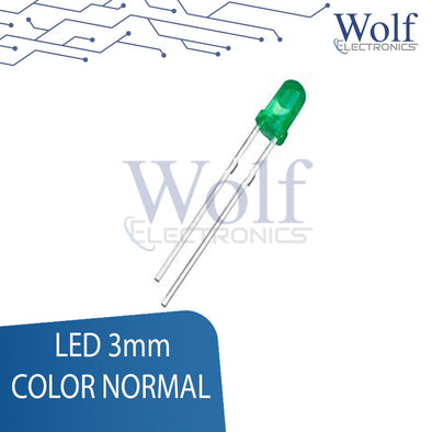 LED 3MM VERDE LUZ NORMAL 2.1V 10mA