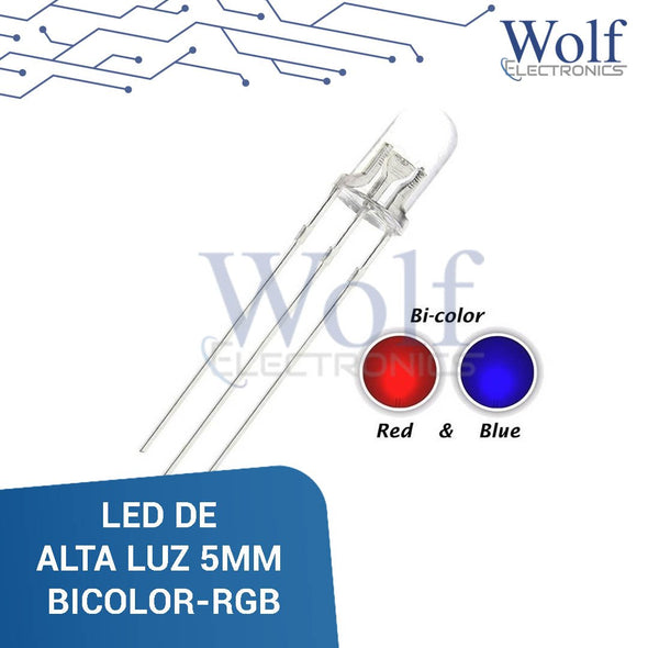 LED DE ALTA LUZ 5MM BICOLOR VERDE ROJO