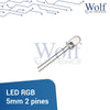 LED RGB 5mm 2 pines 2.1V 15mA