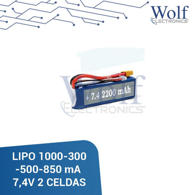 Bateria LIPO 500MA 7,4V 2 CELDAS