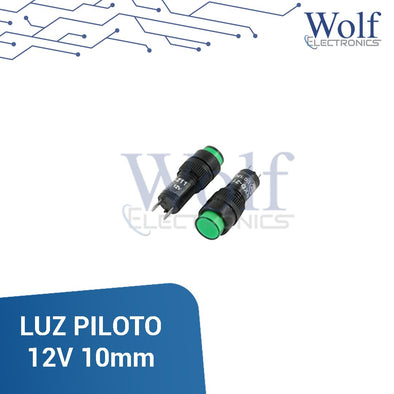 Luz piloto verde 12V 10mm