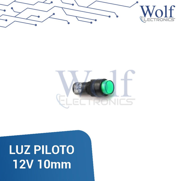 Luz piloto verde 12V 10mm