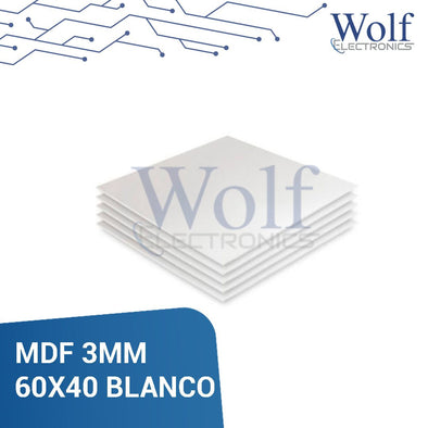 MDF 3mm 60x40cm Blanco