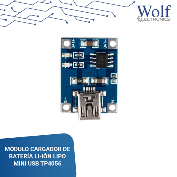 MODULO CARGADOR DE BATERIA LITIO MINI USB TP4056 4.5V 1A