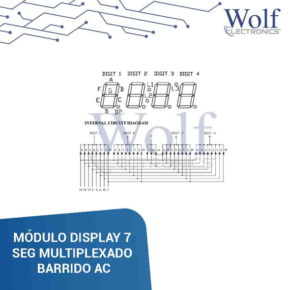 MODULO DISPLAY 7 SEG MULTIPLEXADO BARRIDO AC 5V 30mA