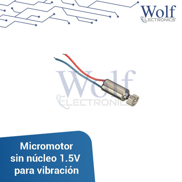 Micro motor sin nucleo 1.5V para vibracion