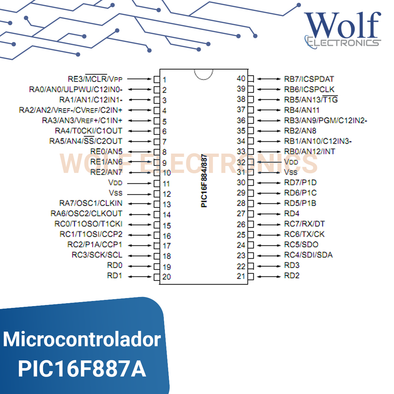 PIC16f887A Microcontrolador