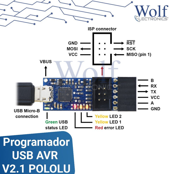 Programador USB AVR V2.1 POLOLU