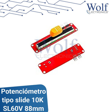 Potenciometro tipo slide 10K SL60V 88mm